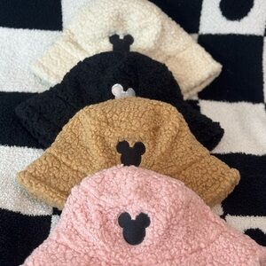 Mickey Mouse shepra bucket hats 

Black
Blush pink
White 
Tan available